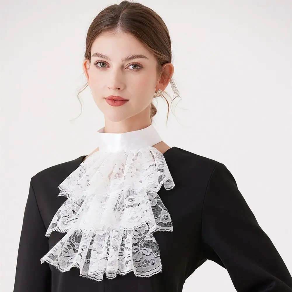 Col Jabot Femme Gothique - Dentelle Victorienne Multi-Styles - Image 12