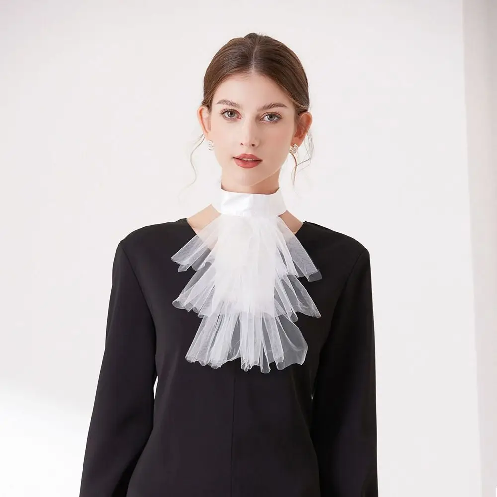 Col Jabot Femme Gothique - Dentelle Victorienne Multi-Styles - Image 3