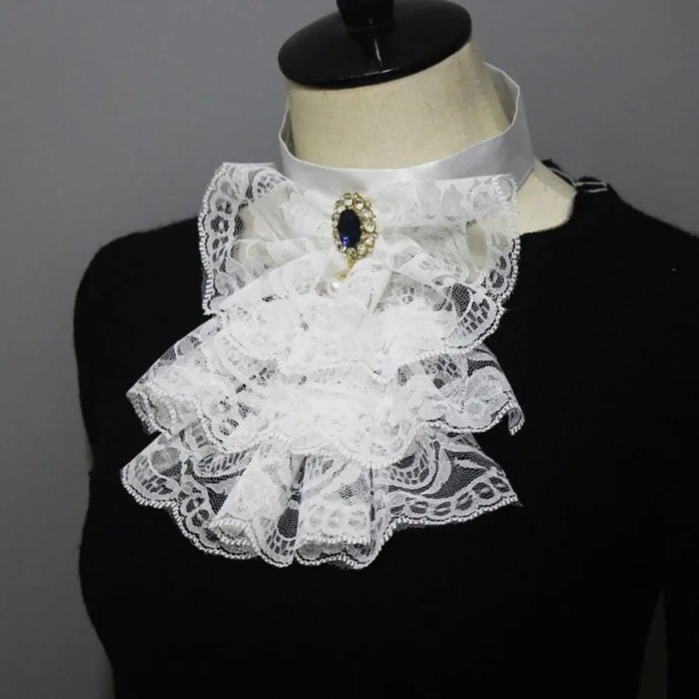 Col Jabot Femme Gothique - Dentelle Victorienne Multi-Styles - Image 6