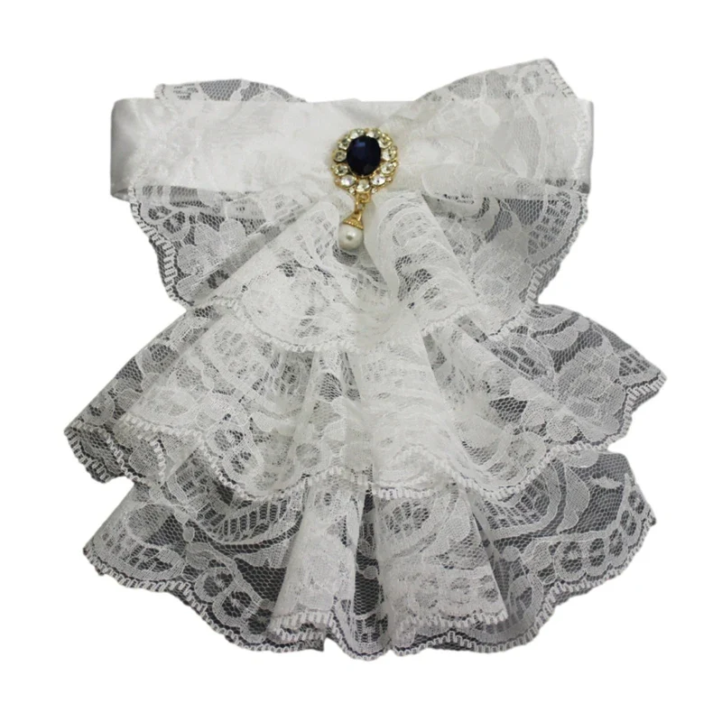 Col Victorien Dentelle Femme - Jabot Camée Gothique - Image 7