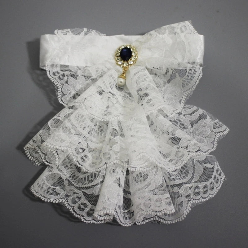 Col Victorien Dentelle Femme - Jabot Camée Gothique - Image 8