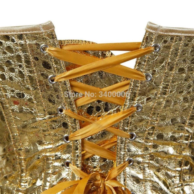 Corset Doré Femme - Feuilles d'Or - Image 5