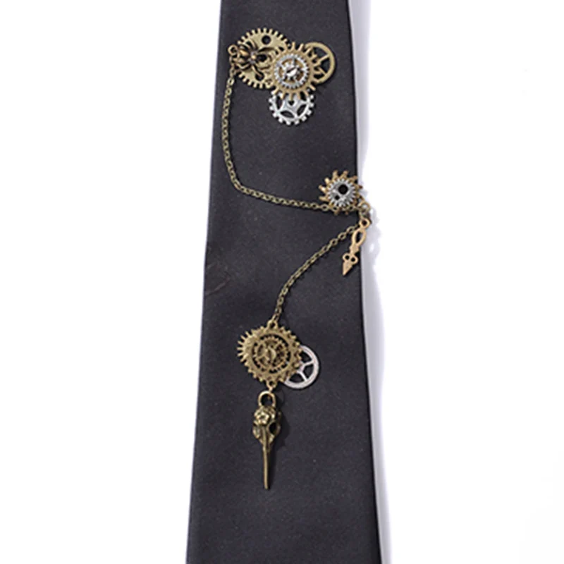 Cravate Steampunk Gothique Zippée Noire - Image 3