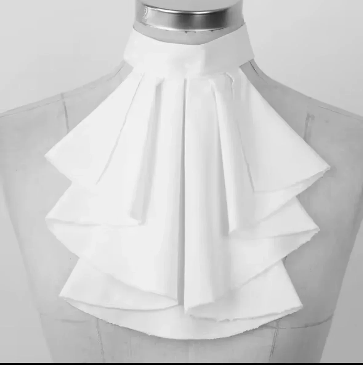 Faux Col Victorien Blanc - Jabot Noble Renaissance - Image 10