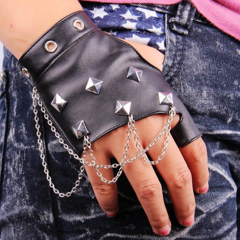 Gants en cuir sans doigts - Image 3