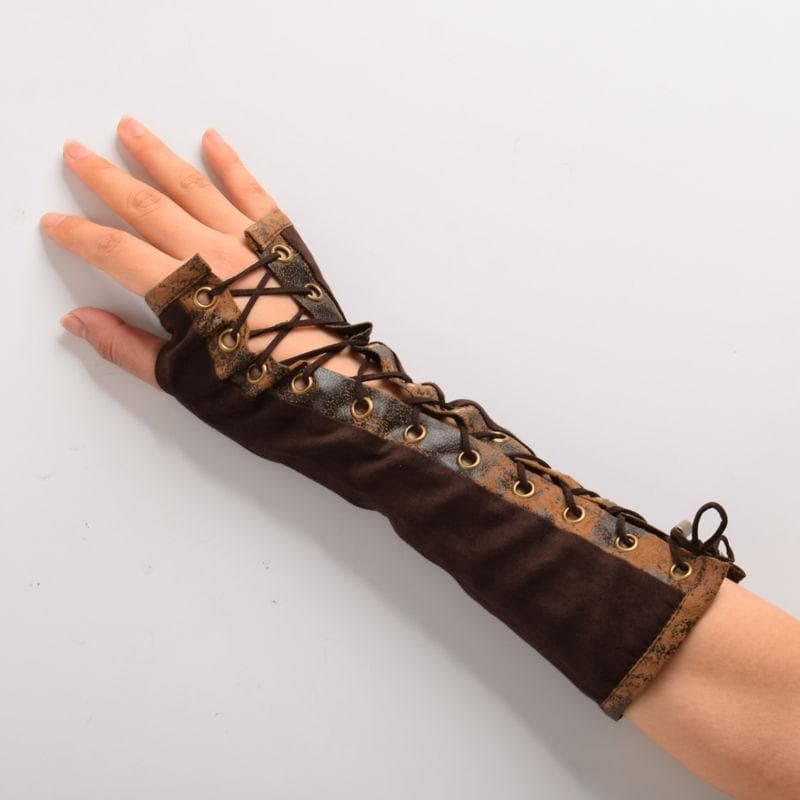 Gants Longs Femme — Marron Steampunk - Image 3