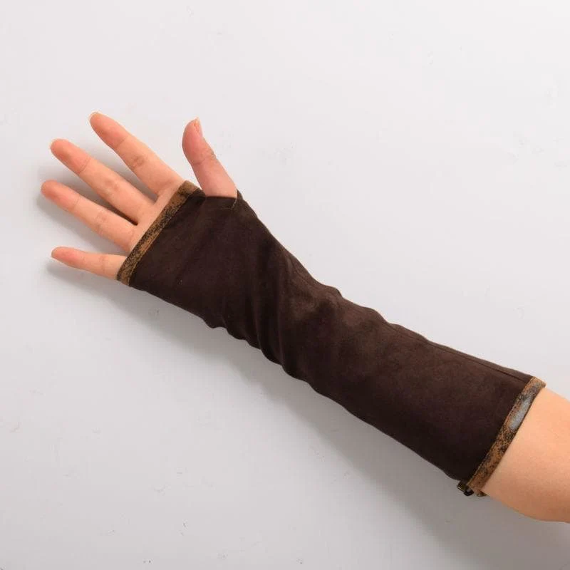 Gants Longs Femme — Marron Steampunk - Image 4