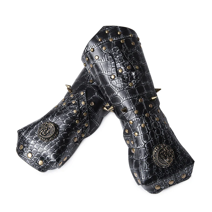 Gants Steampunk à Rivets et Protège Poignets - Image 7