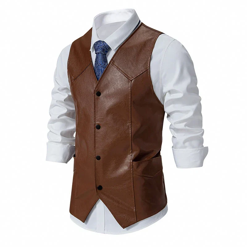 Gilet Cuir Homme Sans Manche - Dorian Gray - Image 3
