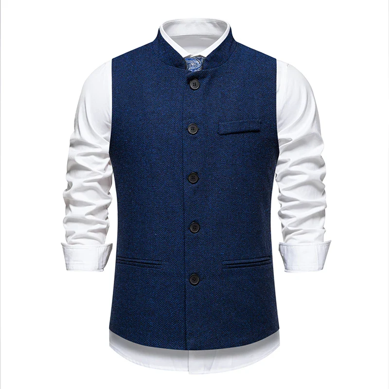 Gilet Homme Chevrons Vintage - Tweed Ajusté - Image 5
