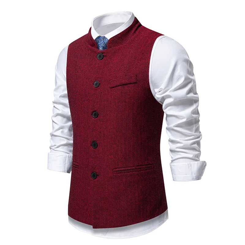 Gilet Homme Chevrons Vintage - Tweed Ajusté - Image 7