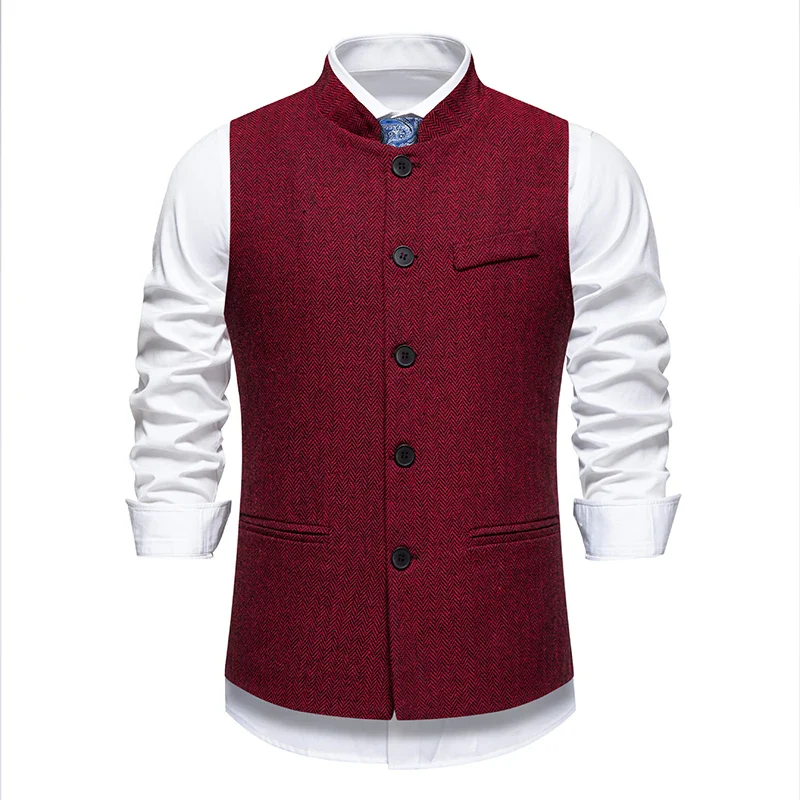 Gilet Homme Chevrons Vintage - Tweed Ajusté - Image 8