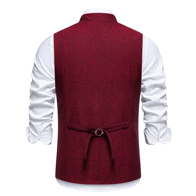 Gilet Homme Chevrons Vintage - Tweed Ajusté - Image 9