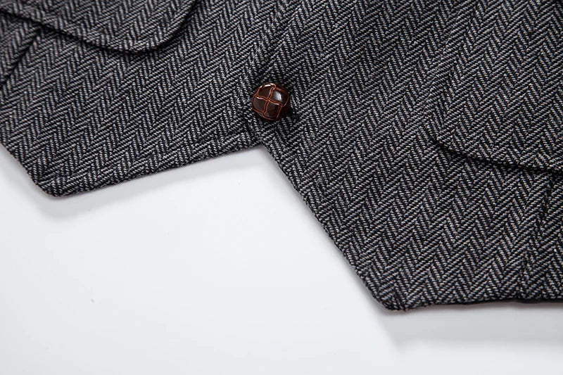 Gilet Homme Vintage en Tweed - Chaîne et Revers - Image 12