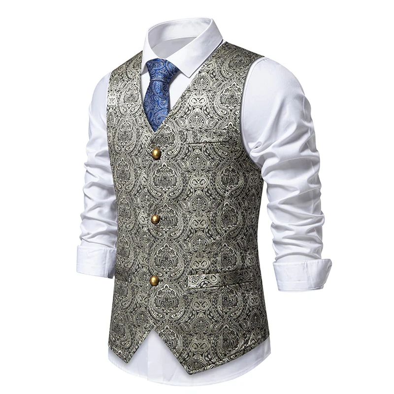 Gilet Jacquard Homme - Style Dandy Victorien