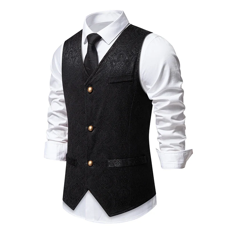 Gilet Jacquard Homme - Style Dandy Victorien - Image 7