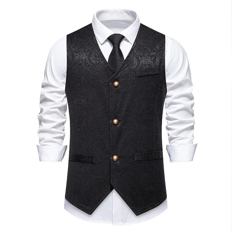 Gilet Jacquard Homme - Style Dandy Victorien - Image 8