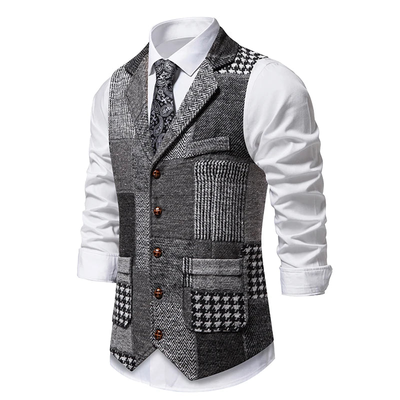 Gilet Patchwork Homme - Tweed Vintage
