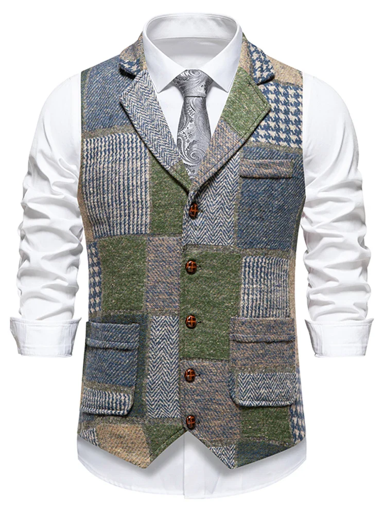 Gilet Patchwork Homme - Tweed Vintage - Image 3