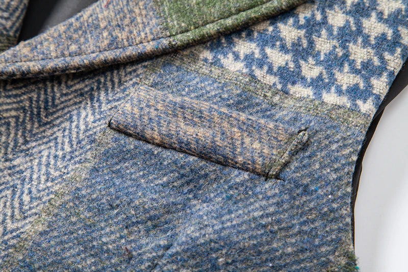 Gilet Patchwork Homme - Tweed Vintage - Image 32