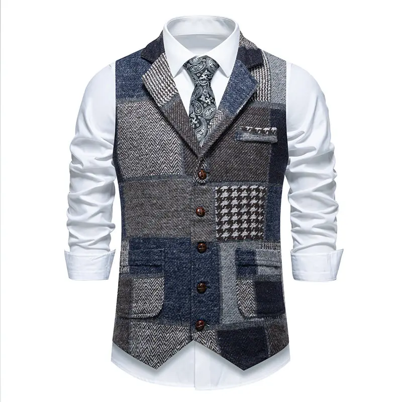 Gilet Patchwork Homme - Tweed Vintage - Image 39