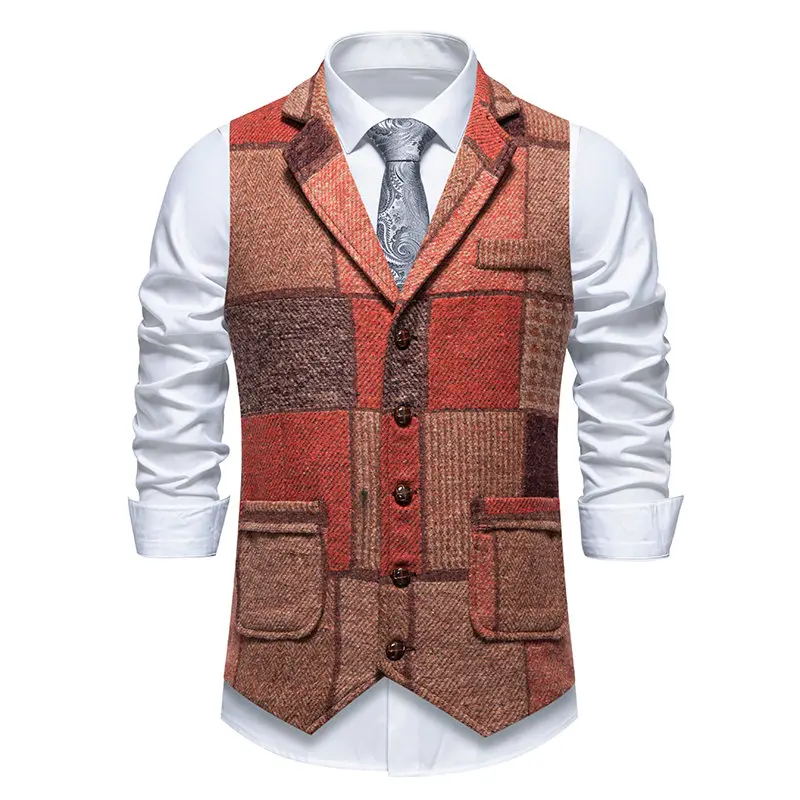 Gilet Patchwork Homme - Tweed Vintage - Image 40