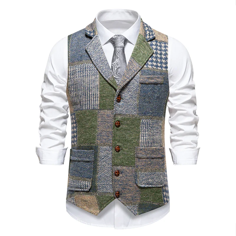 Gilet Patchwork Homme - Tweed Vintage - Image 41