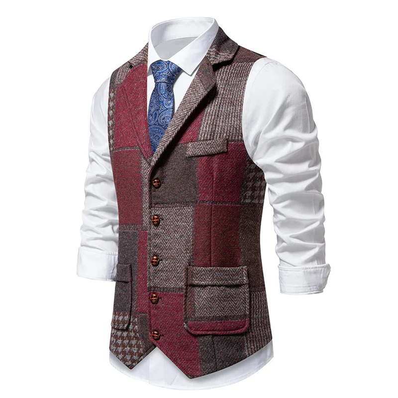 Gilet Patchwork Homme - Tweed Vintage - Image 5