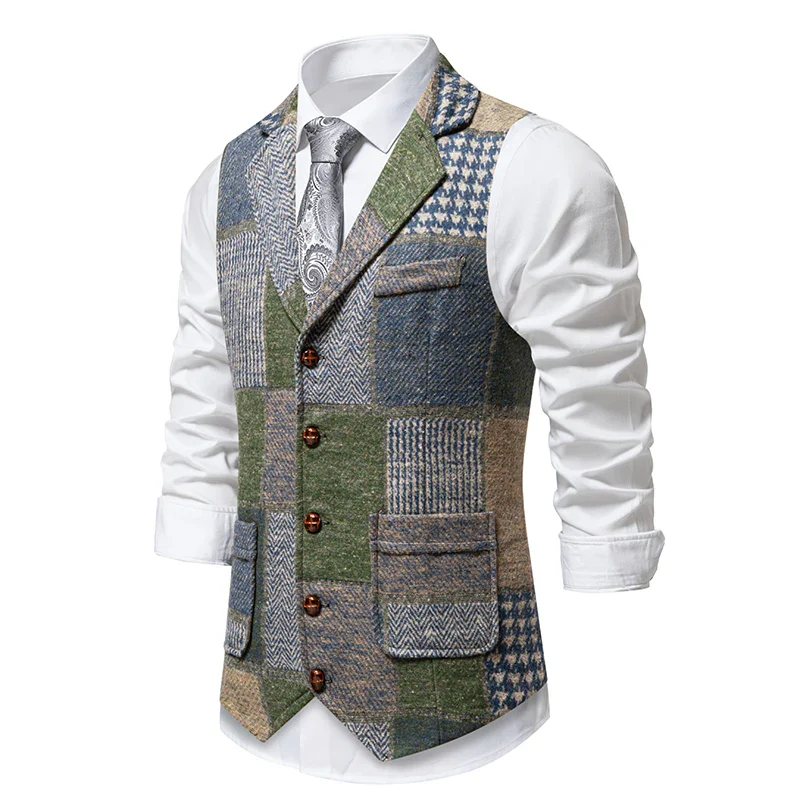 Gilet Patchwork Homme - Tweed Vintage - Image 7