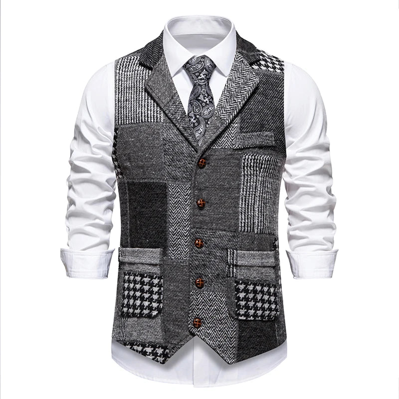 Gilet Patchwork Homme - Tweed Vintage - Image 8