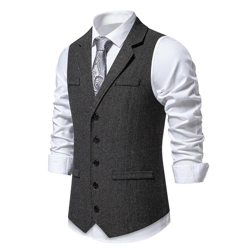 Gilet Tweed Homme Vintage - Revers et Poches - Image 11