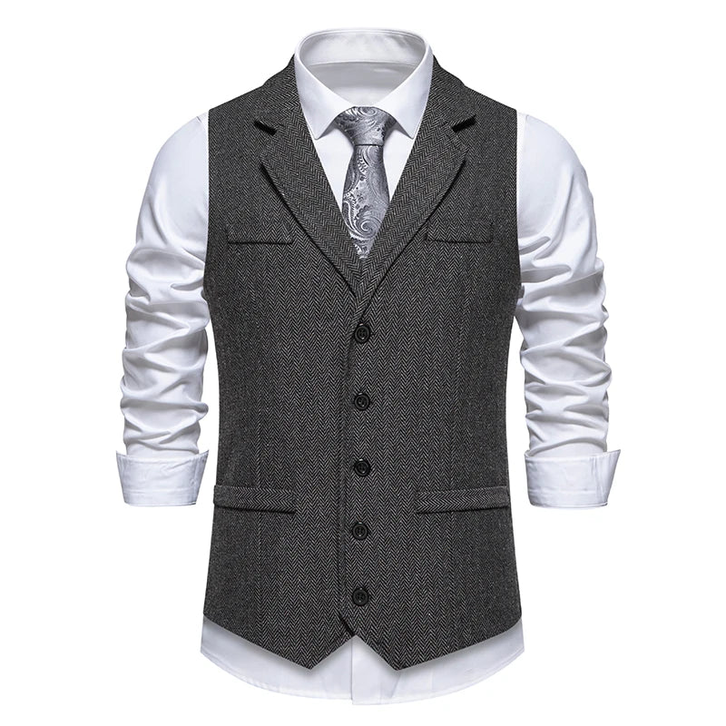 Gilet Tweed Homme Vintage - Revers et Poches - Image 12