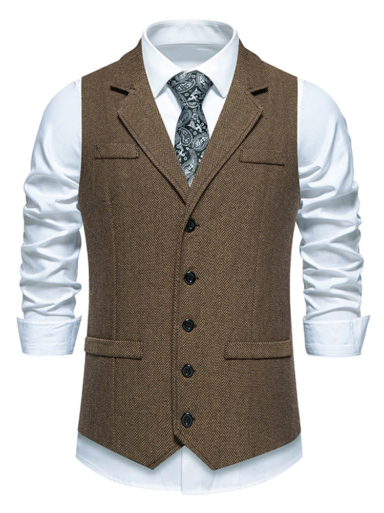 Gilet Tweed Homme Vintage - Revers et Poches - Image 14