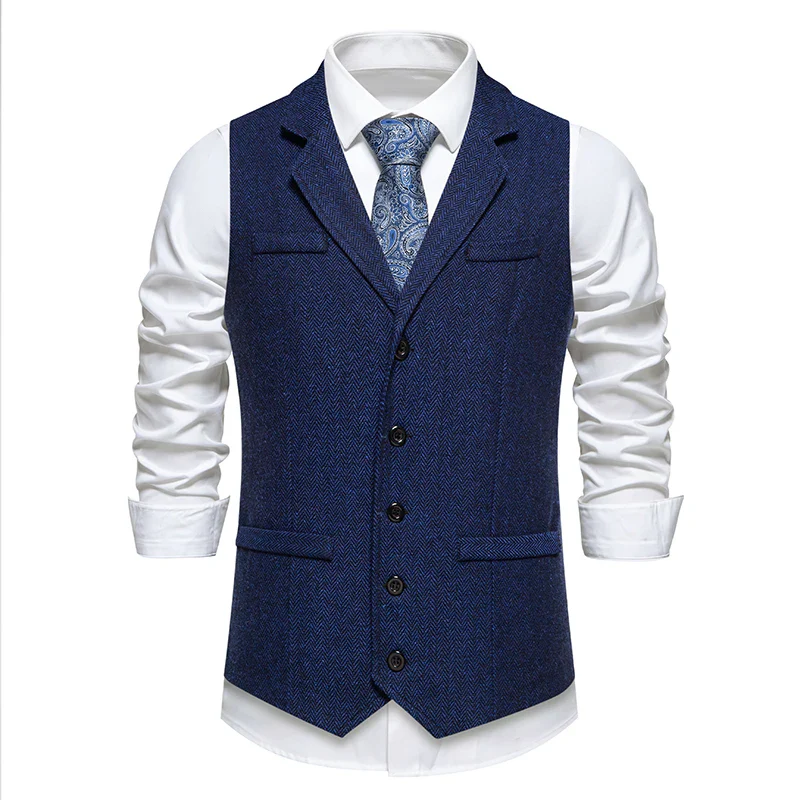 Gilet Tweed Homme Vintage - Revers et Poches - Image 2