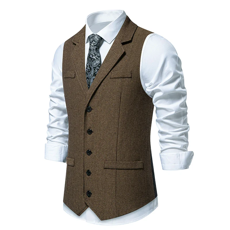 Gilet Tweed Homme Vintage - Revers et Poches - Image 5