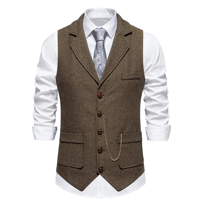 Gilet Tweed Homme Vintage - Revers et Poches - Image 6