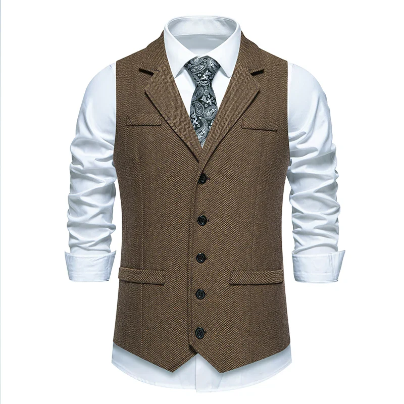 Gilet Tweed Homme Vintage - Revers et Poches - Image 7