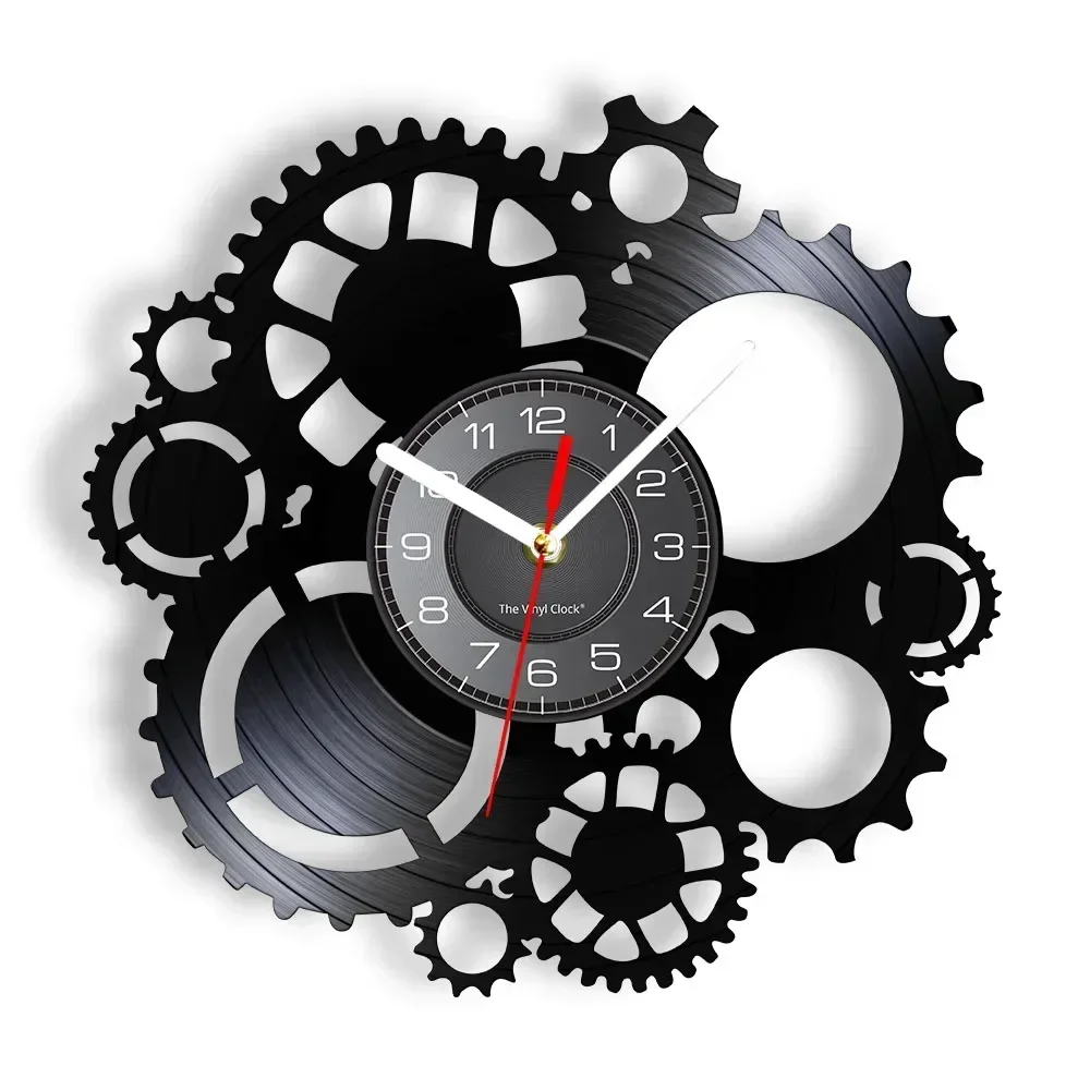 Horloge Vinyle Noire Steampunk