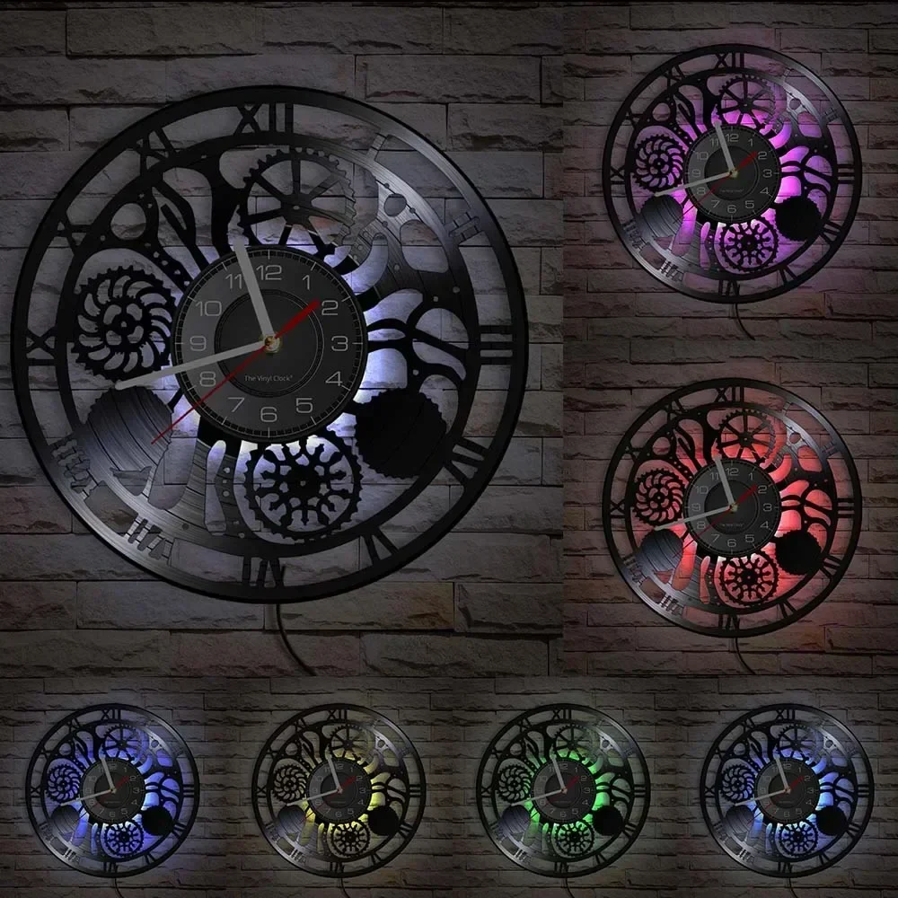 Horloge Vinyle Noire Steampunk - Image 10