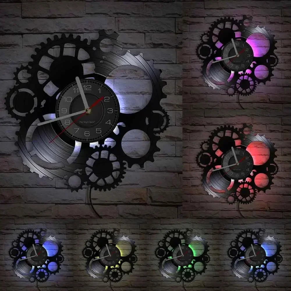Horloge Vinyle Noire Steampunk - Image 11