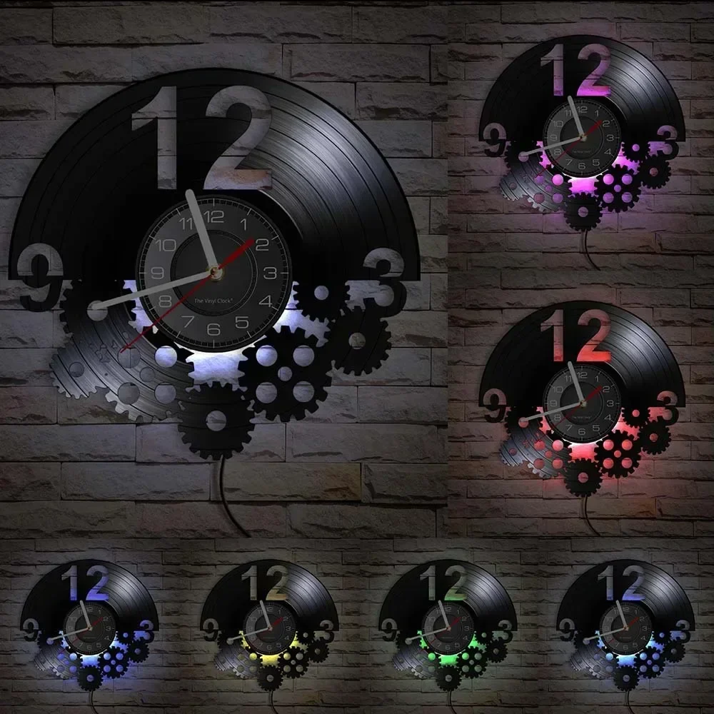 Horloge Vinyle Noire Steampunk - Image 12