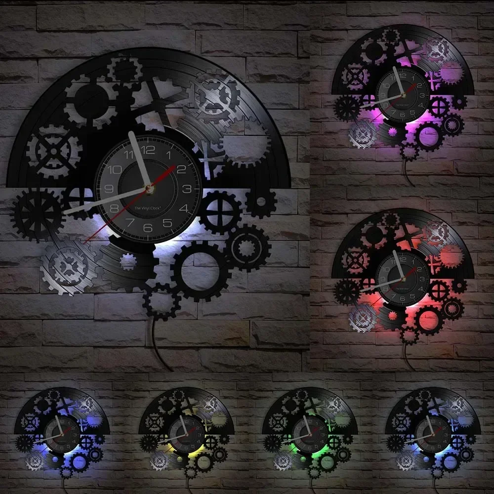 Horloge Vinyle Noire Steampunk - Image 19