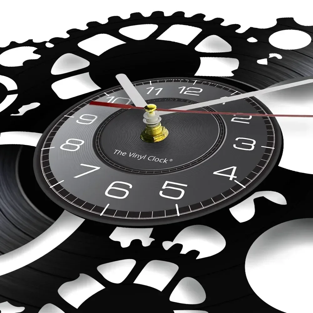Horloge Vinyle Noire Steampunk - Image 2