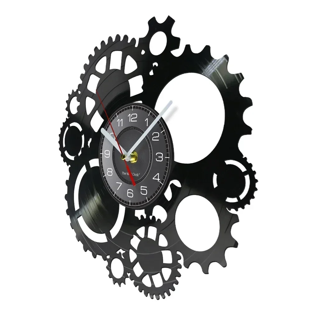 Horloge Vinyle Noire Steampunk - Image 3