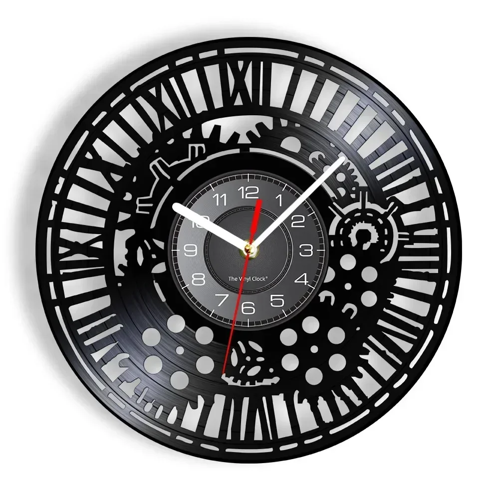 Horloge Vinyle Noire Steampunk - Image 7