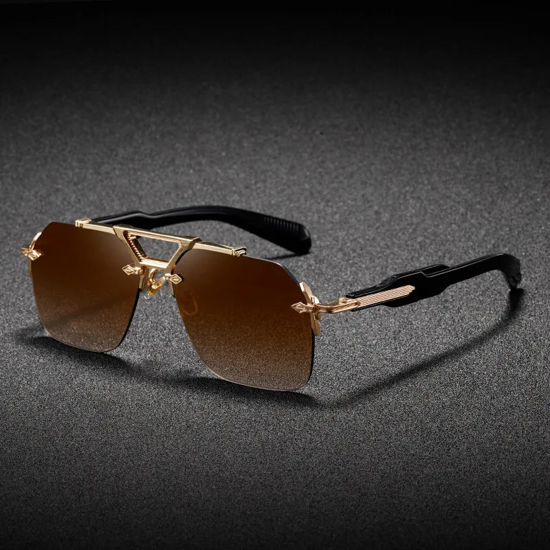 Lunettes Sans Monture Homme - Double Barre Rétro - Image 3