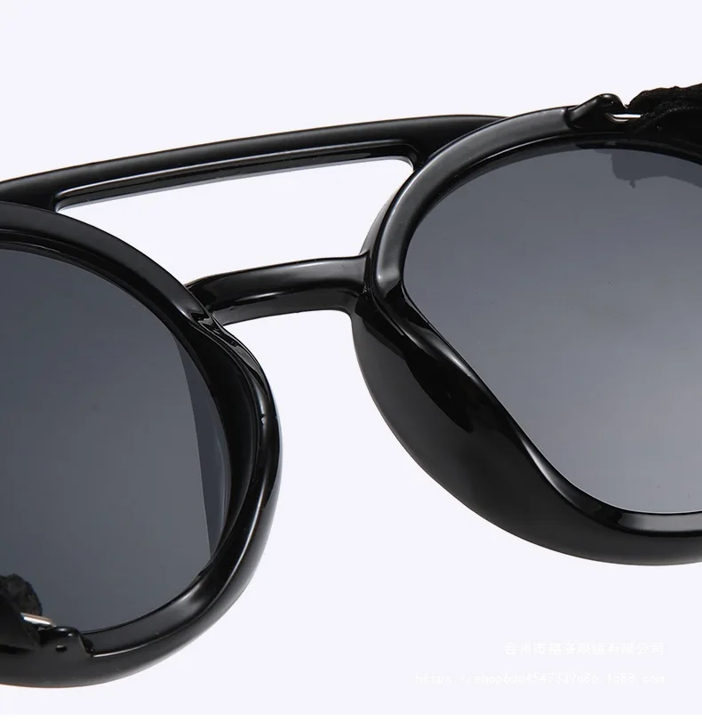 Lunettes Steampunk Cuir Riveté - Rondes Rétro - Image 19