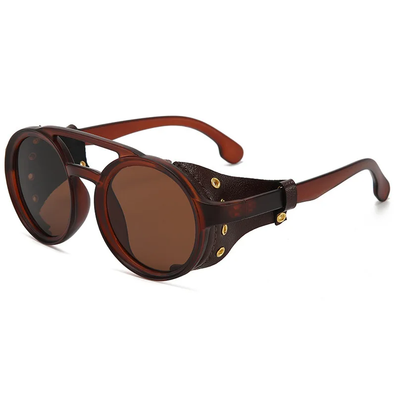 Lunettes Steampunk Cuir Riveté - Rondes Rétro - Image 20
