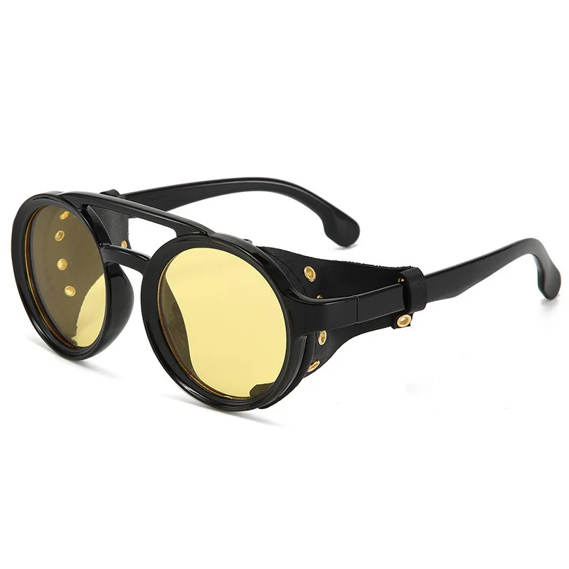 Lunettes Steampunk Cuir Riveté - Rondes Rétro - Image 22