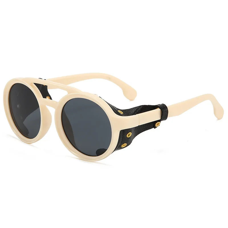 Lunettes Steampunk Cuir Riveté - Rondes Rétro - Image 24